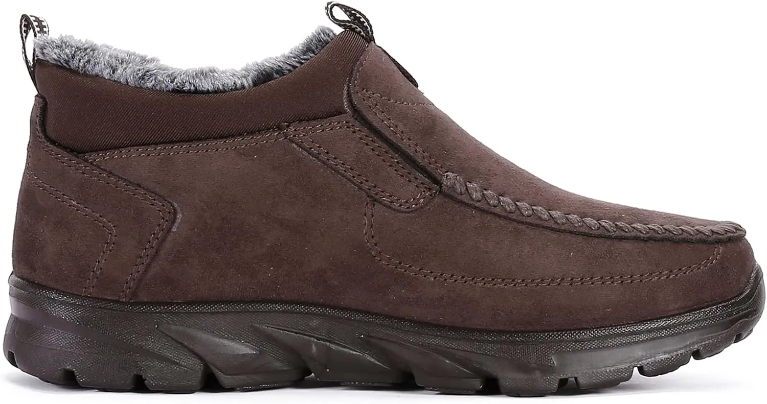 COSIDRAM Men Shoes Winter Snow Boots Cotton-padded Slip on Casual Warm Walking Sneakers House Shoes