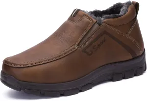 COSIDRAM Men Shoes Winter Snow Boots Cotton-padded Slip on Casual Warm Walking Sneakers House Shoes