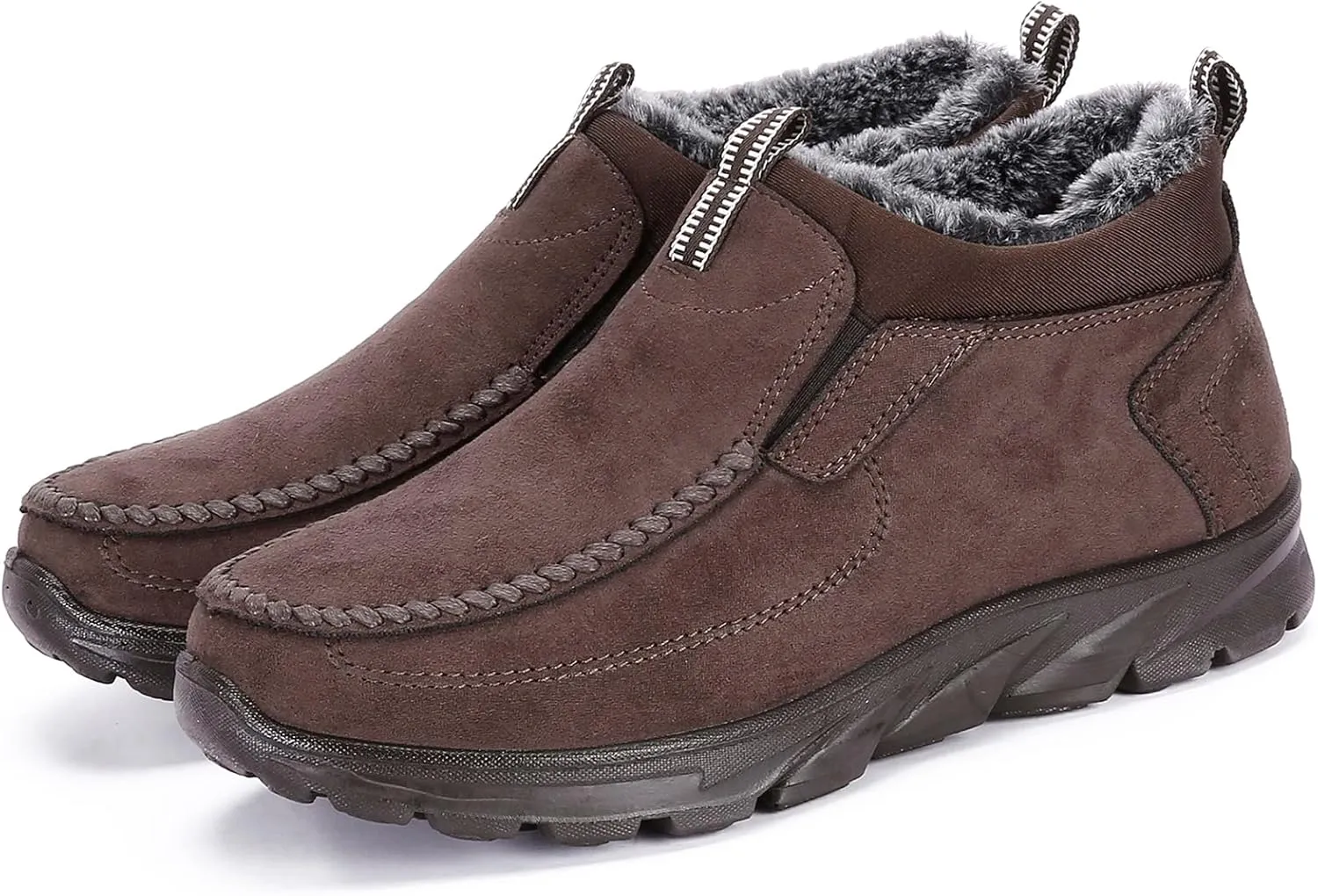 COSIDRAM Men Shoes Winter Snow Boots Cotton-padded Slip on Casual Warm Walking Sneakers House Shoes