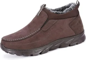COSIDRAM Men Shoes Winter Snow Boots Cotton-padded Slip on Casual Warm Walking Sneakers House Shoes