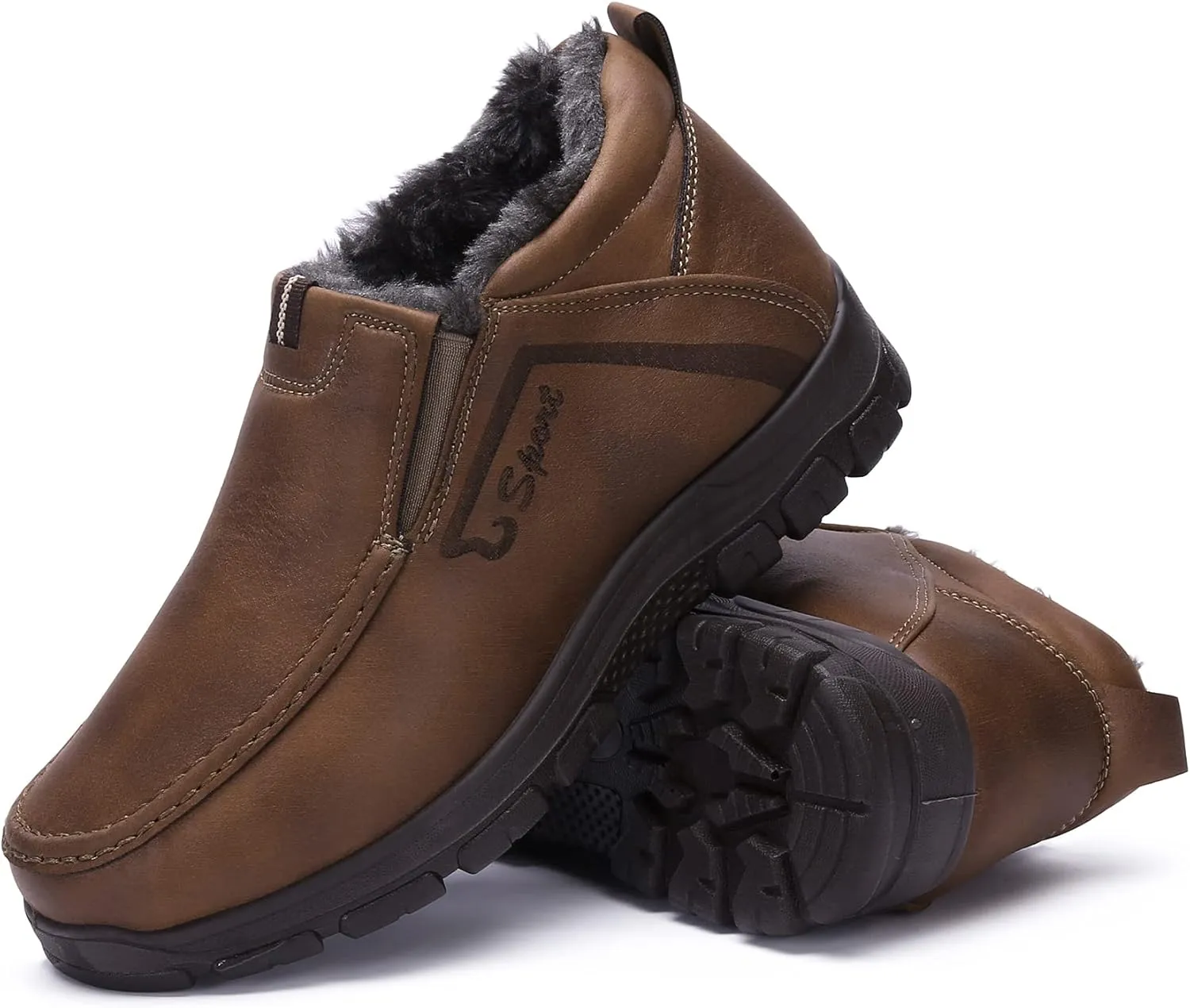 COSIDRAM Men Shoes Winter Snow Boots Cotton-padded Slip on Casual Warm Walking Sneakers House Shoes