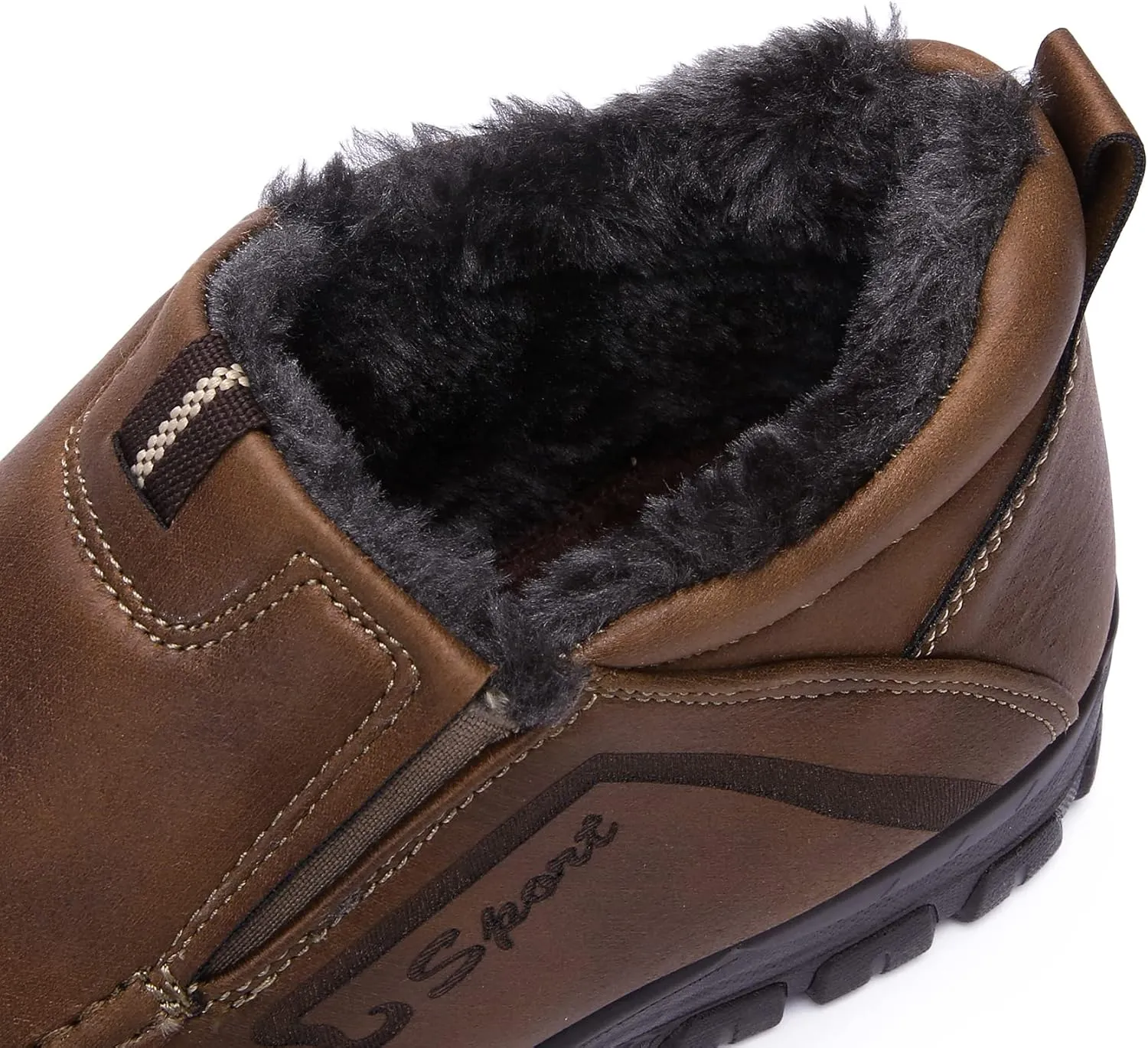 COSIDRAM Men Shoes Winter Snow Boots Cotton-padded Slip on Casual Warm Walking Sneakers House Shoes