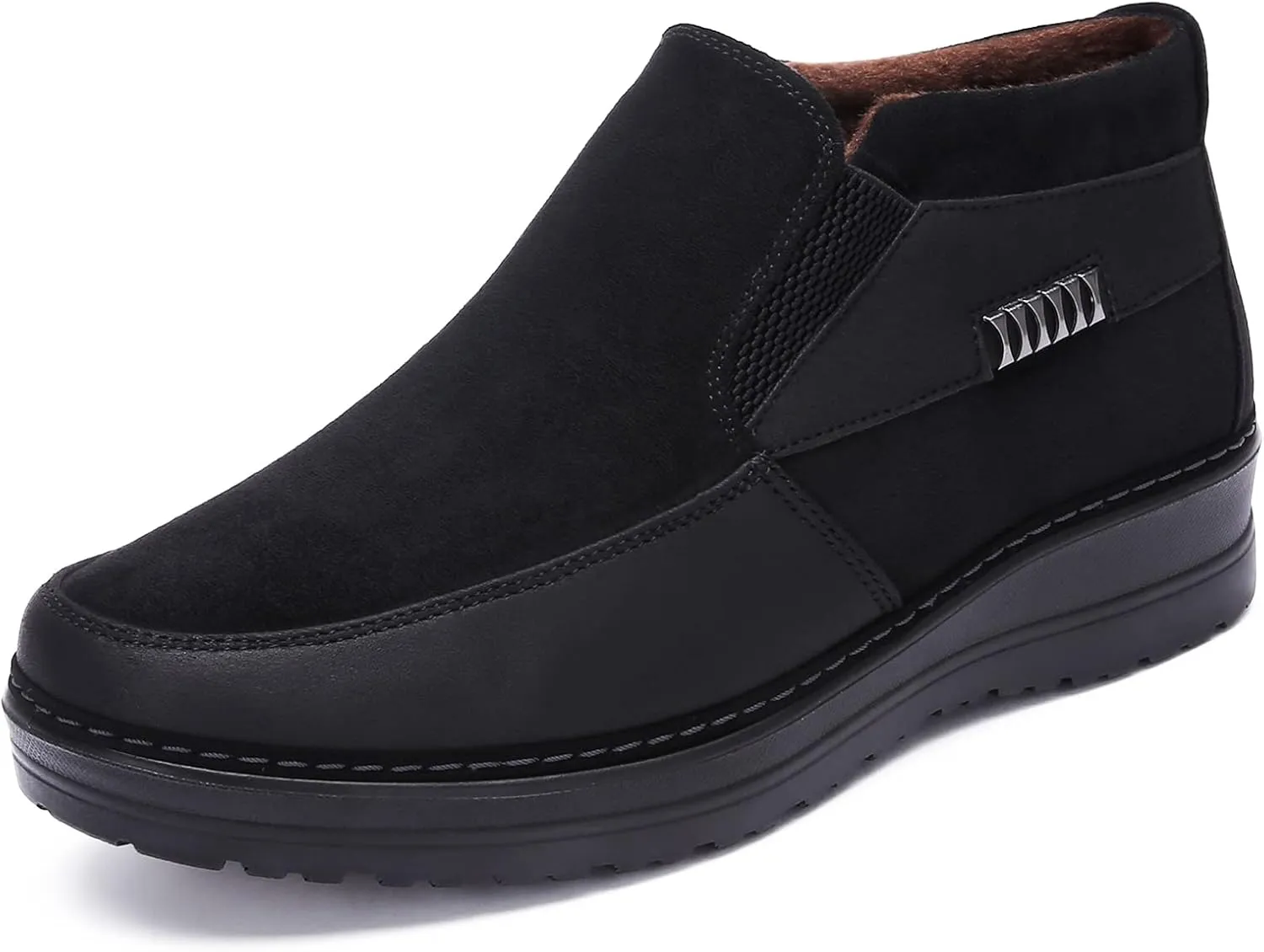 COSIDRAM Men Shoes Winter Snow Boots Cotton-padded Slip on Casual Warm Walking Sneakers House Shoes