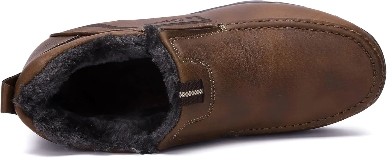 COSIDRAM Men Shoes Winter Snow Boots Cotton-padded Slip on Casual Warm Walking Sneakers House Shoes