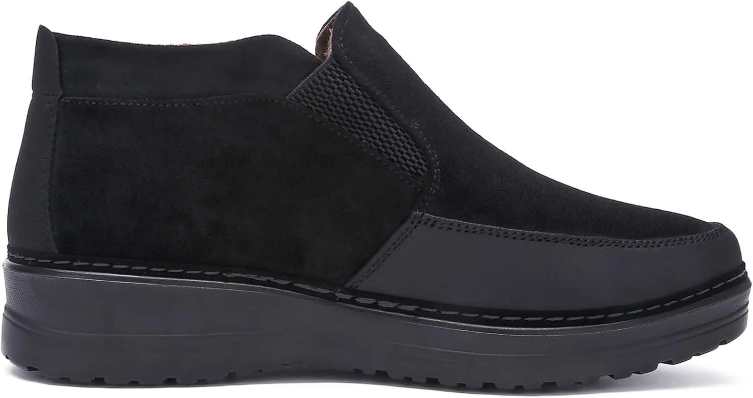 COSIDRAM Men Shoes Winter Snow Boots Cotton-padded Slip on Casual Warm Walking Sneakers House Shoes