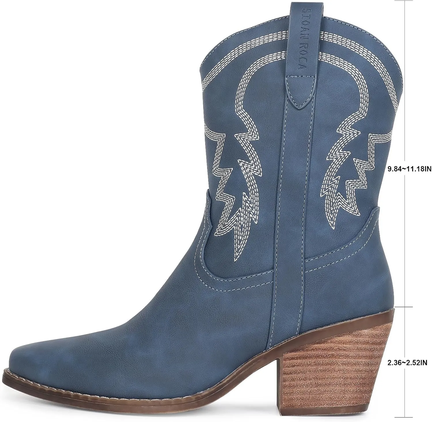 Cowboy Boot for Women,Western Embroidered Cowgirl Booties with Pointed Toe Side Chunky Heel Zipper Women Ankle Booties