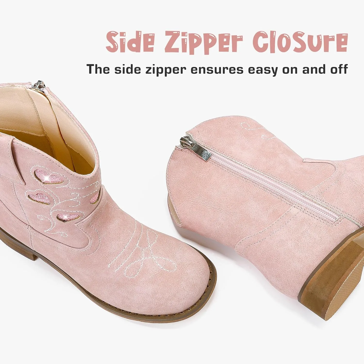 Cowboy Boots for Kids Western Little Girl Cowgirl Boots Toddler Horse Riding Ankle Boots Birthday Party
