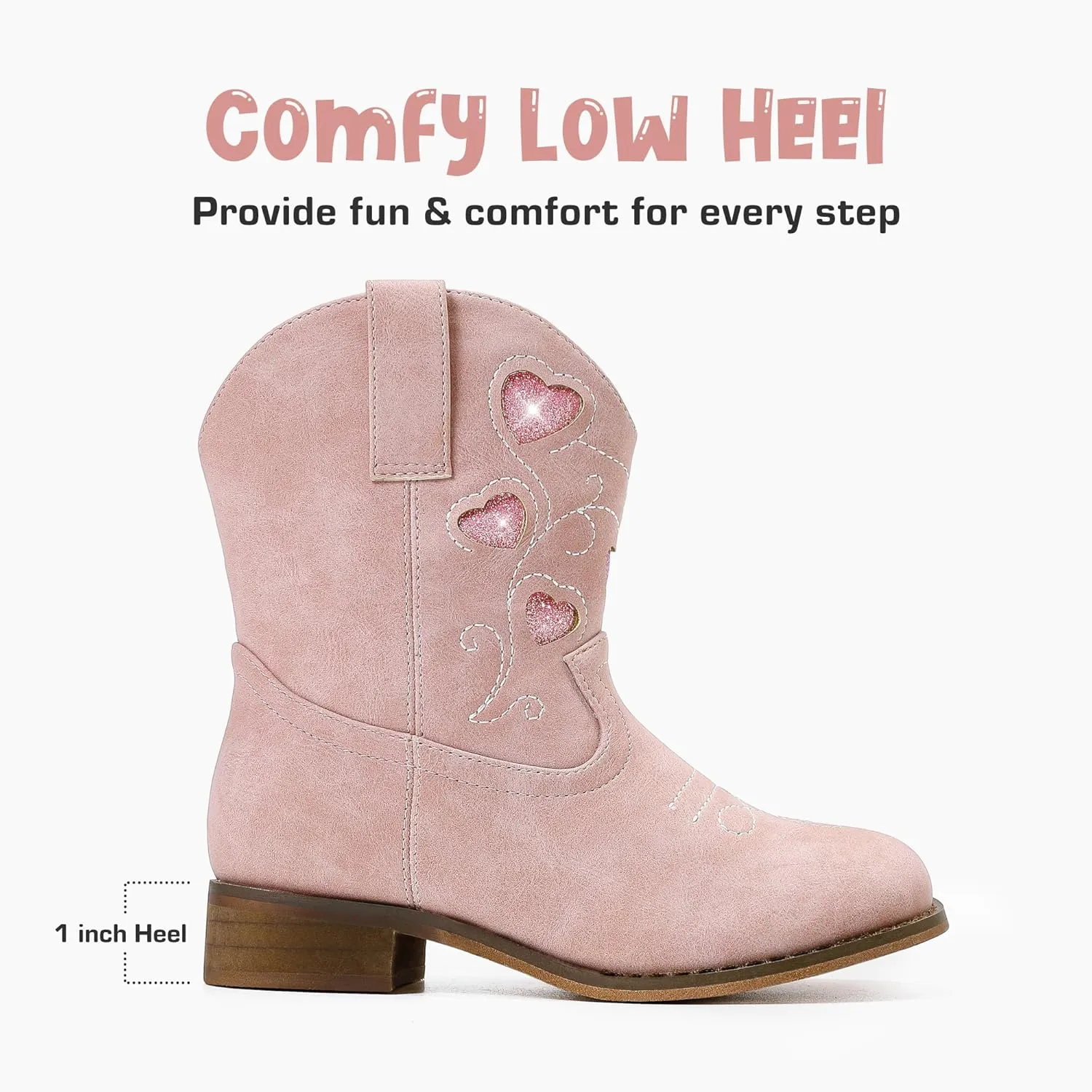 Cowboy Boots for Kids Western Little Girl Cowgirl Boots Toddler Horse Riding Ankle Boots Birthday Party