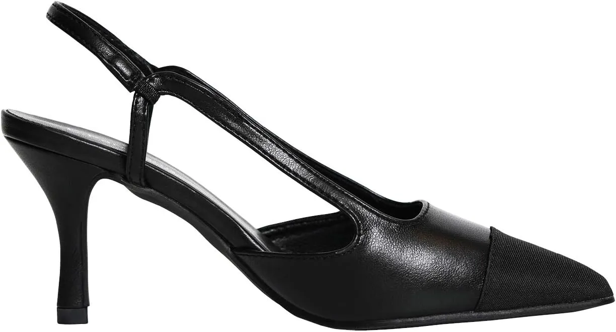 C.Paravano Women's Pointed Toe Slingback Flats | Comfort Heeled Sandals | Slip-On Flats | Perfect for Casual, Business, Party, Date