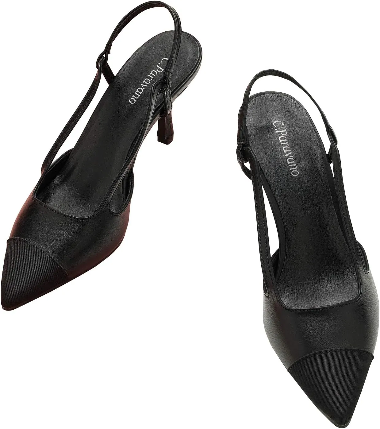 C.Paravano Women's Pointed Toe Slingback Flats | Comfort Heeled Sandals | Slip-On Flats | Perfect for Casual, Business, Party, Date