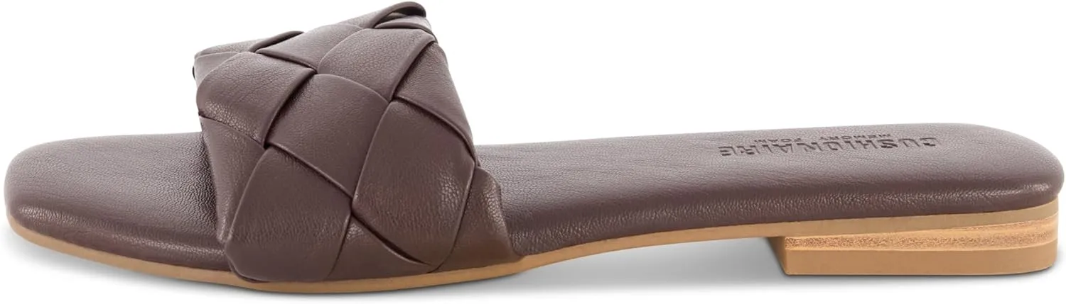 CUSHIONAIRE Women's Franca woven slide sandal  Memory Foam, Wide Widths Available