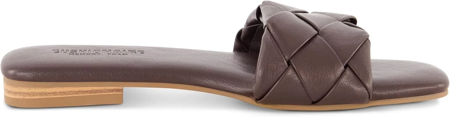 CUSHIONAIRE Women's Franca woven slide sandal  Memory Foam, Wide Widths Available