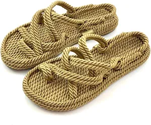 Derimi'O Strappy Sandals - Elegant Braided Sandals for Women - Stylish Strap Sandals for Women - Comfortable and Durable Rope Sandals for Women - Perfect for Casual and Dressy Occasions