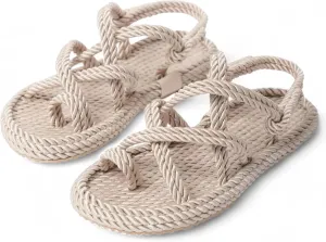 Derimi'O Strappy Sandals - Elegant Braided Sandals for Women - Stylish Strap Sandals for Women - Comfortable and Durable Rope Sandals for Women - Perfect for Casual and Dressy Occasions