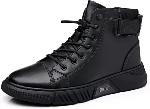 DevilAngel Men's Italian High Top Cashmere Leather Boots