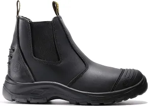 DIIG Work Boots for Men, Steel/Soft Toe Waterproof Working Boots, Slip Resistant Anti-Static Slip-on Safety Working Shoes