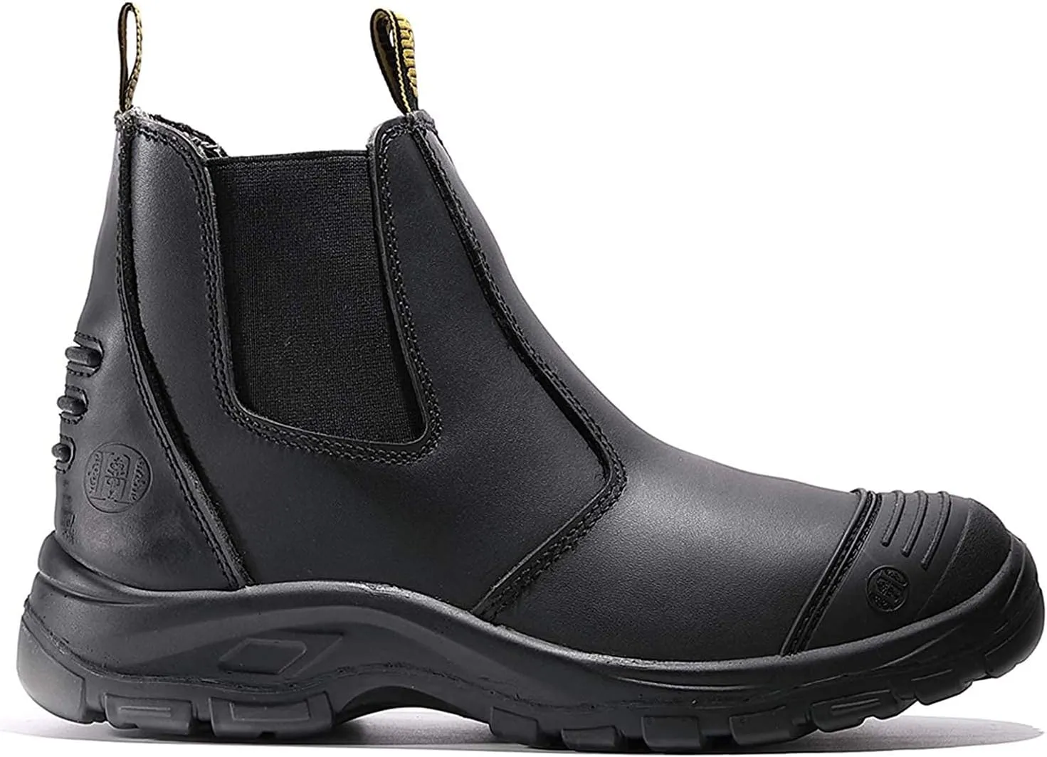 DIIG Work Boots for Men, Steel/Soft Toe Waterproof Working Boots, Slip Resistant Anti-Static Slip-on Safety Working Shoes