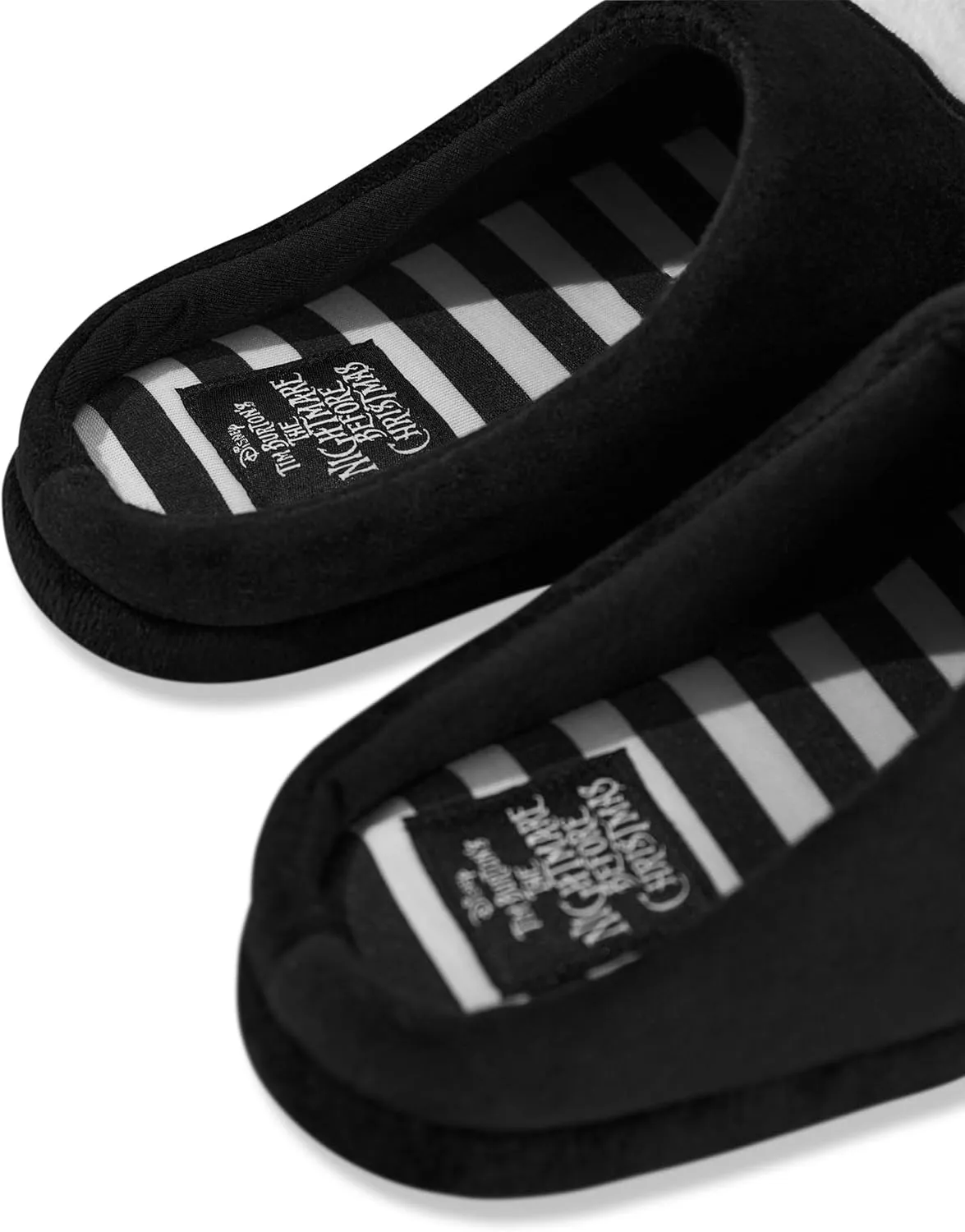 Disney The Nightmare Before Christmas Unisex Slippers | Adults Slip On Mules with Jack Skellington Character Face in Black