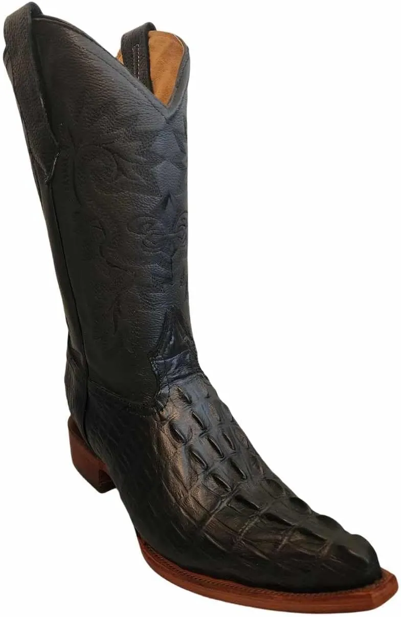 Dona Michi Men Genuine Leather Crocodile Print 2X Toe Boots