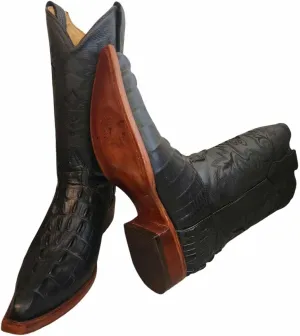 Dona Michi Men Genuine Leather Crocodile Print 2X Toe Boots