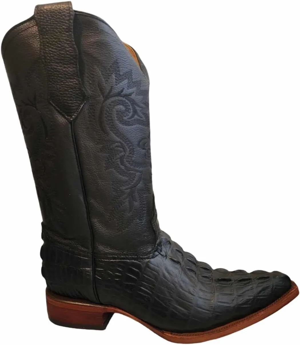 Dona Michi Men Genuine Leather Crocodile Print 2X Toe Boots