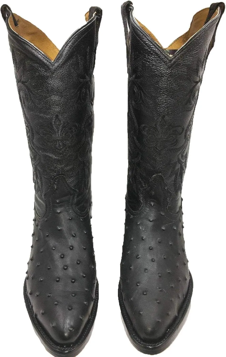 Dona Michi Men's Cowboy Boots Ostrich Print Leather Western Rodeo Botas Liga de Avestruz