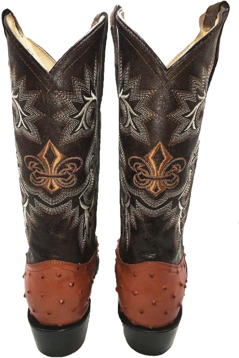 Dona Michi Men's Cowboy Boots Ostrich Print Leather Western Rodeo Botas Liga de Avestruz