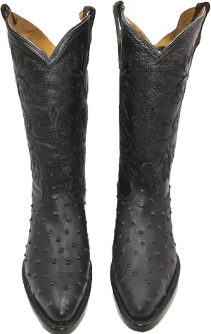 Dona Michi Men's Cowboy Boots Ostrich Print Leather Western Rodeo Botas Liga de Avestruz