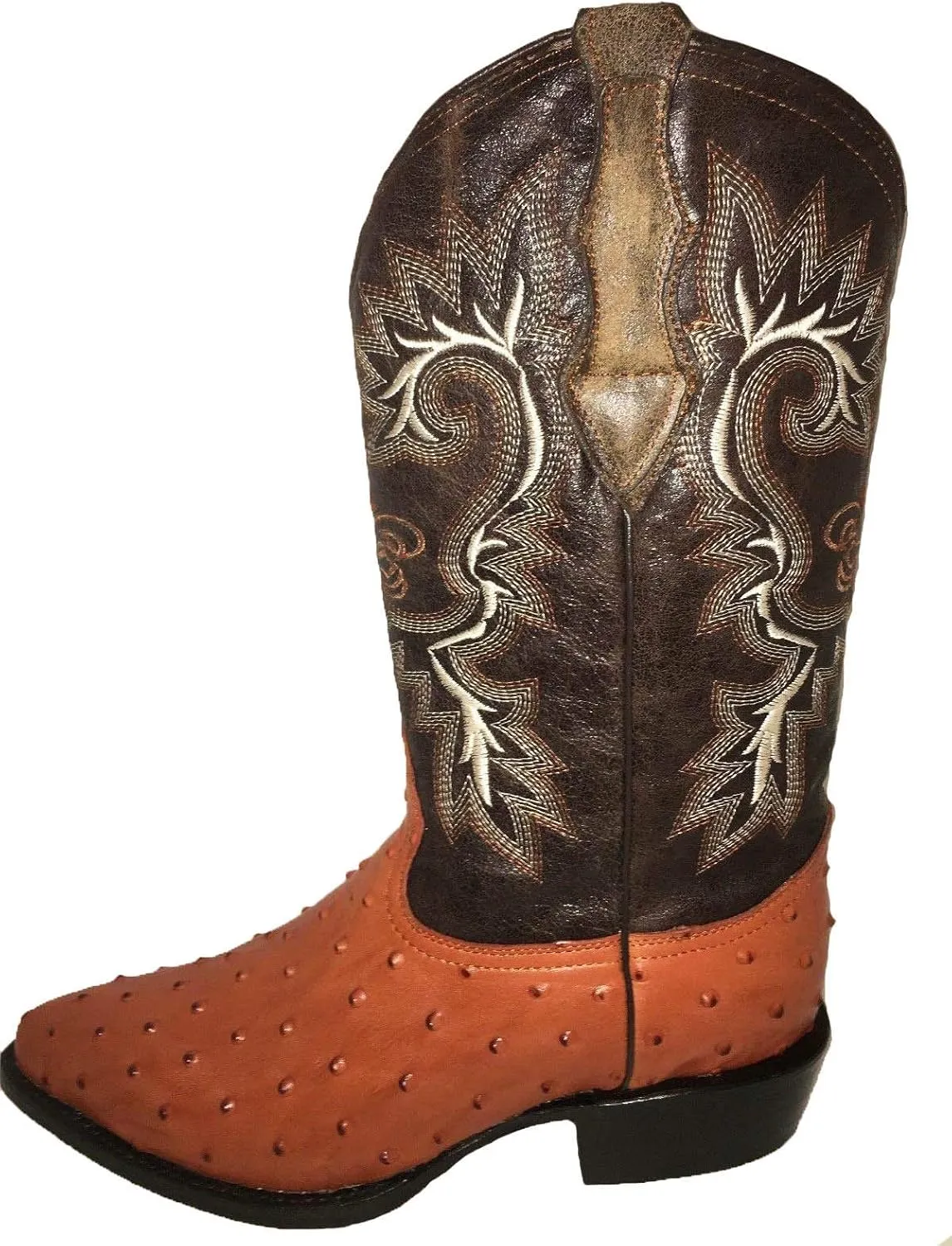 Dona Michi Men's Cowboy Boots Ostrich Print Leather Western Rodeo Botas Liga de Avestruz