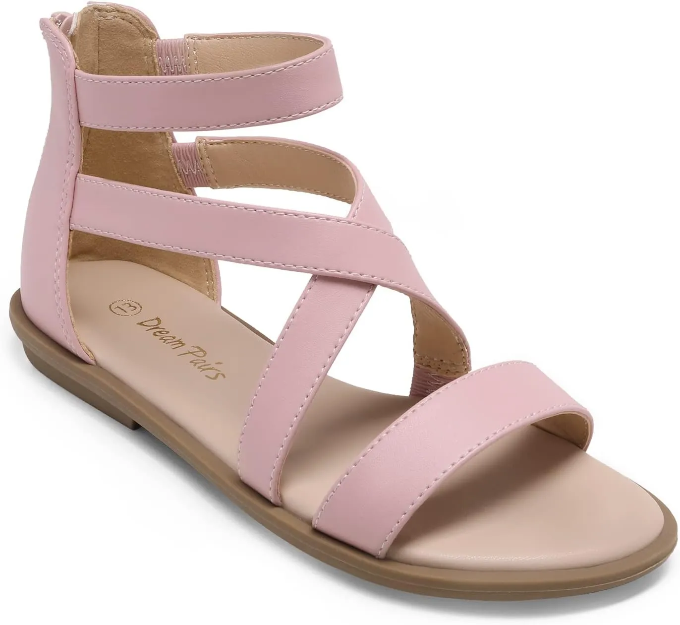 DREAM PAIRS Girls Gladiator Sandals with Zipper Strappy Sandals Toddler/Little Kid/Big Kid