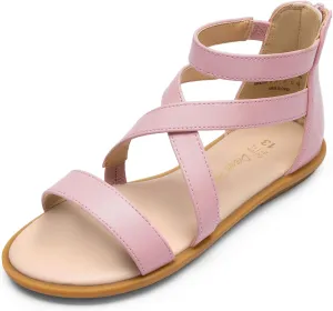 DREAM PAIRS Girls Gladiator Sandals with Zipper Strappy Sandals Toddler/Little Kid/Big Kid