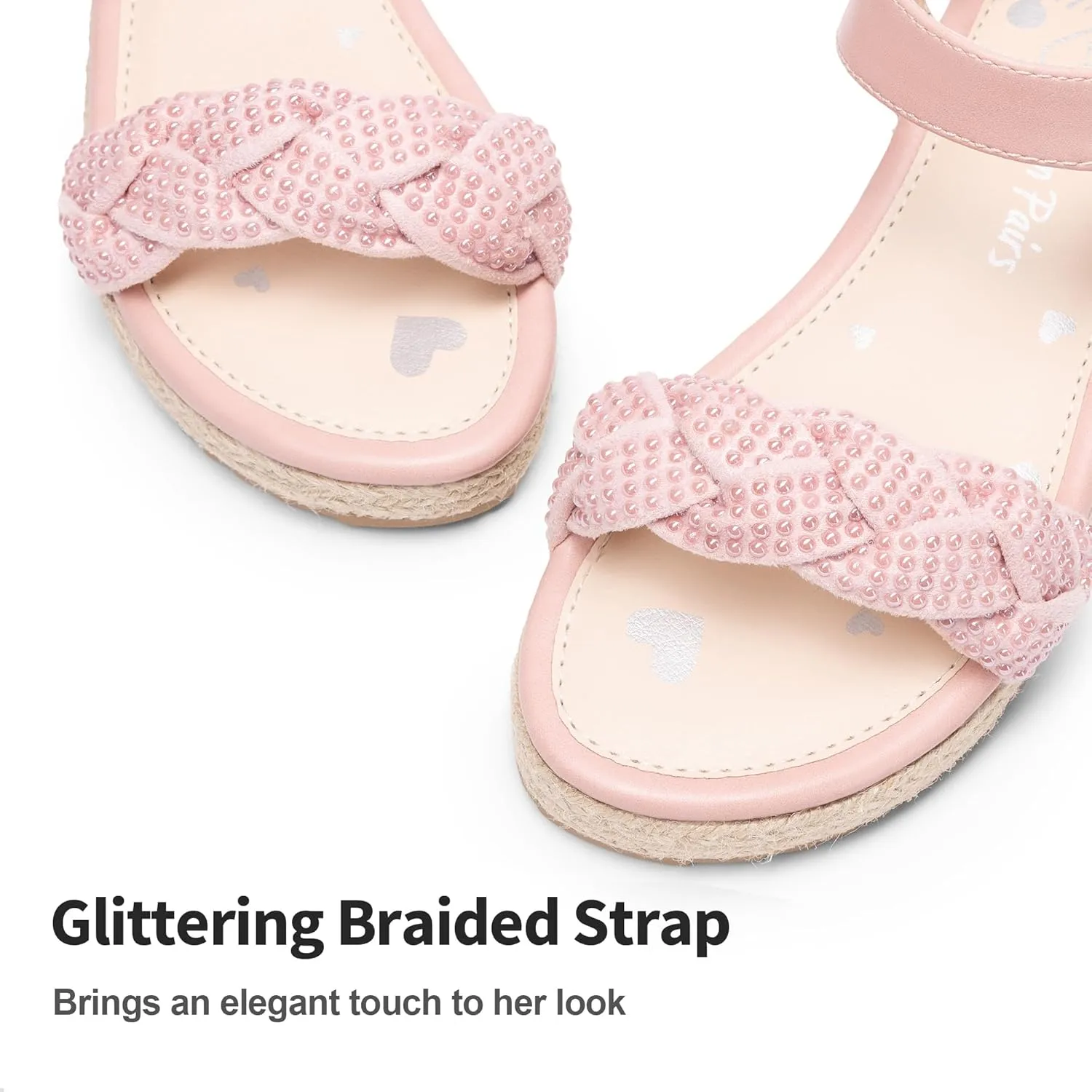 DREAM PAIRS Girls Sandals Espadrille Flatform Platform Wedge Open Toe Summer Shoes for Little Kid/Big Kid