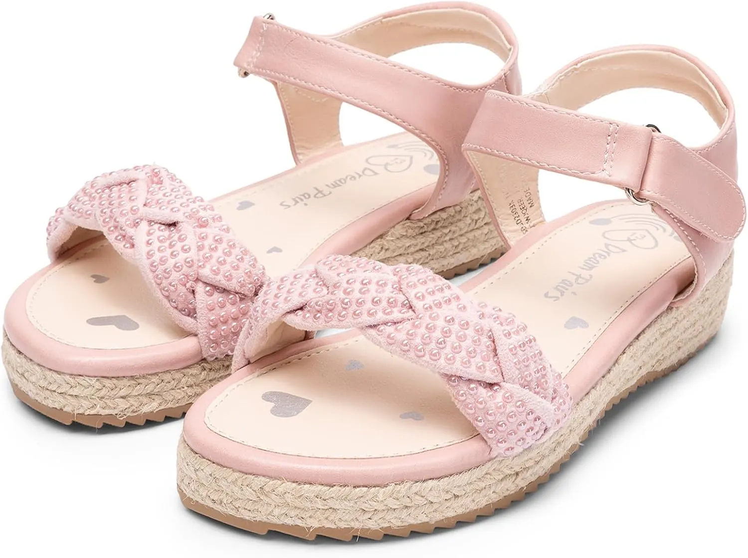 DREAM PAIRS Girls Sandals Espadrille Flatform Platform Wedge Open Toe Summer Shoes for Little Kid/Big Kid