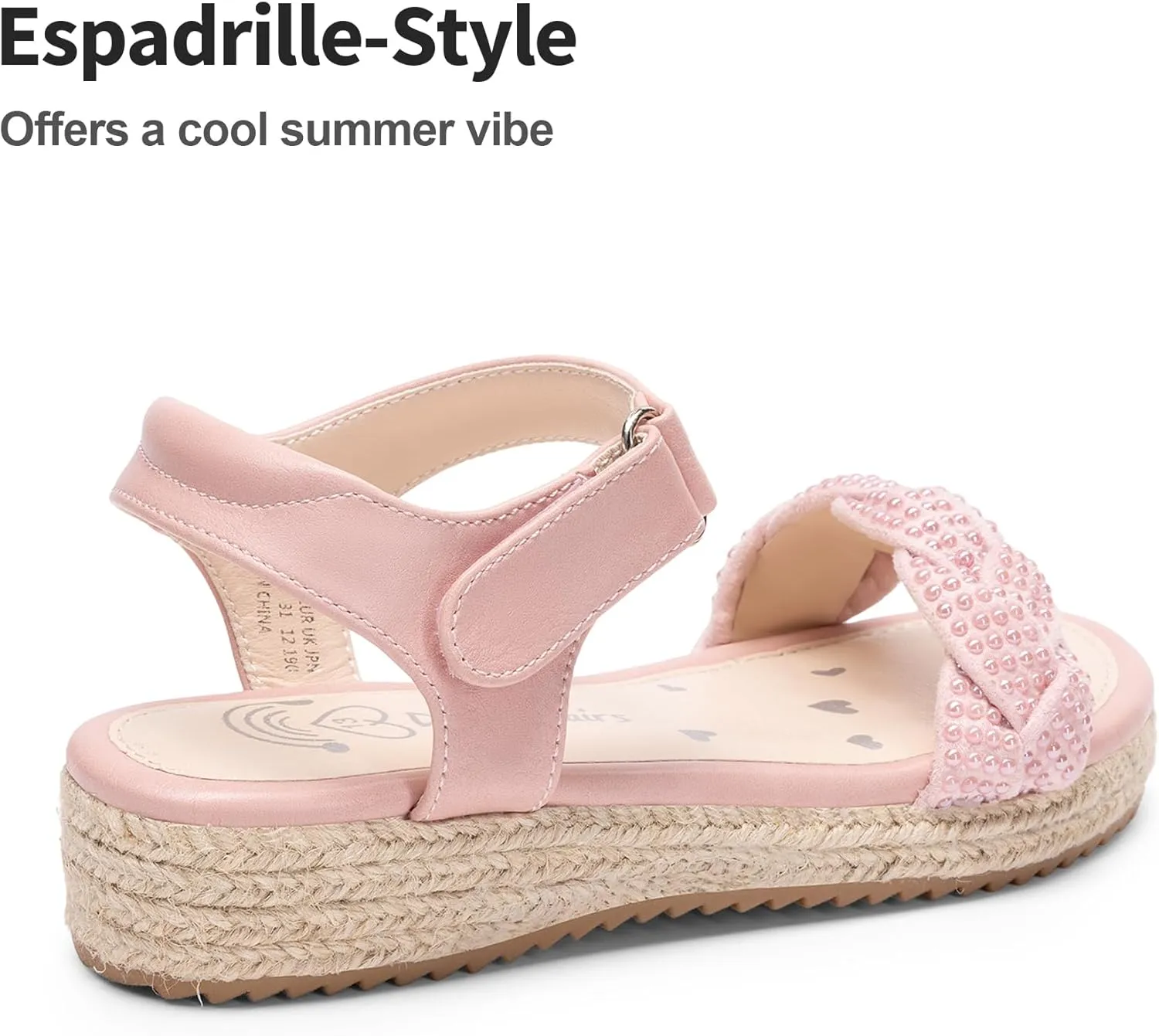 DREAM PAIRS Girls Sandals Espadrille Flatform Platform Wedge Open Toe Summer Shoes for Little Kid/Big Kid