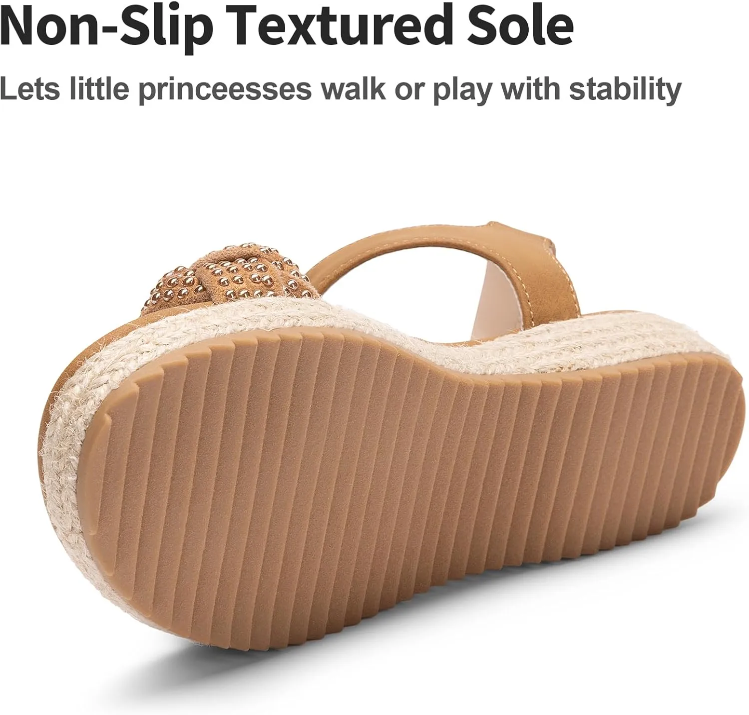 DREAM PAIRS Girls Sandals Espadrille Flatform Platform Wedge Open Toe Summer Shoes for Little Kid/Big Kid