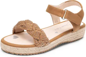 DREAM PAIRS Girls Sandals Espadrille Flatform Platform Wedge Open Toe Summer Shoes for Little Kid/Big Kid