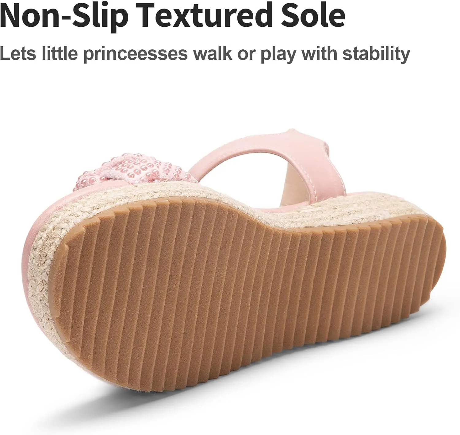 DREAM PAIRS Girls Sandals Espadrille Flatform Platform Wedge Open Toe Summer Shoes for Little Kid/Big Kid