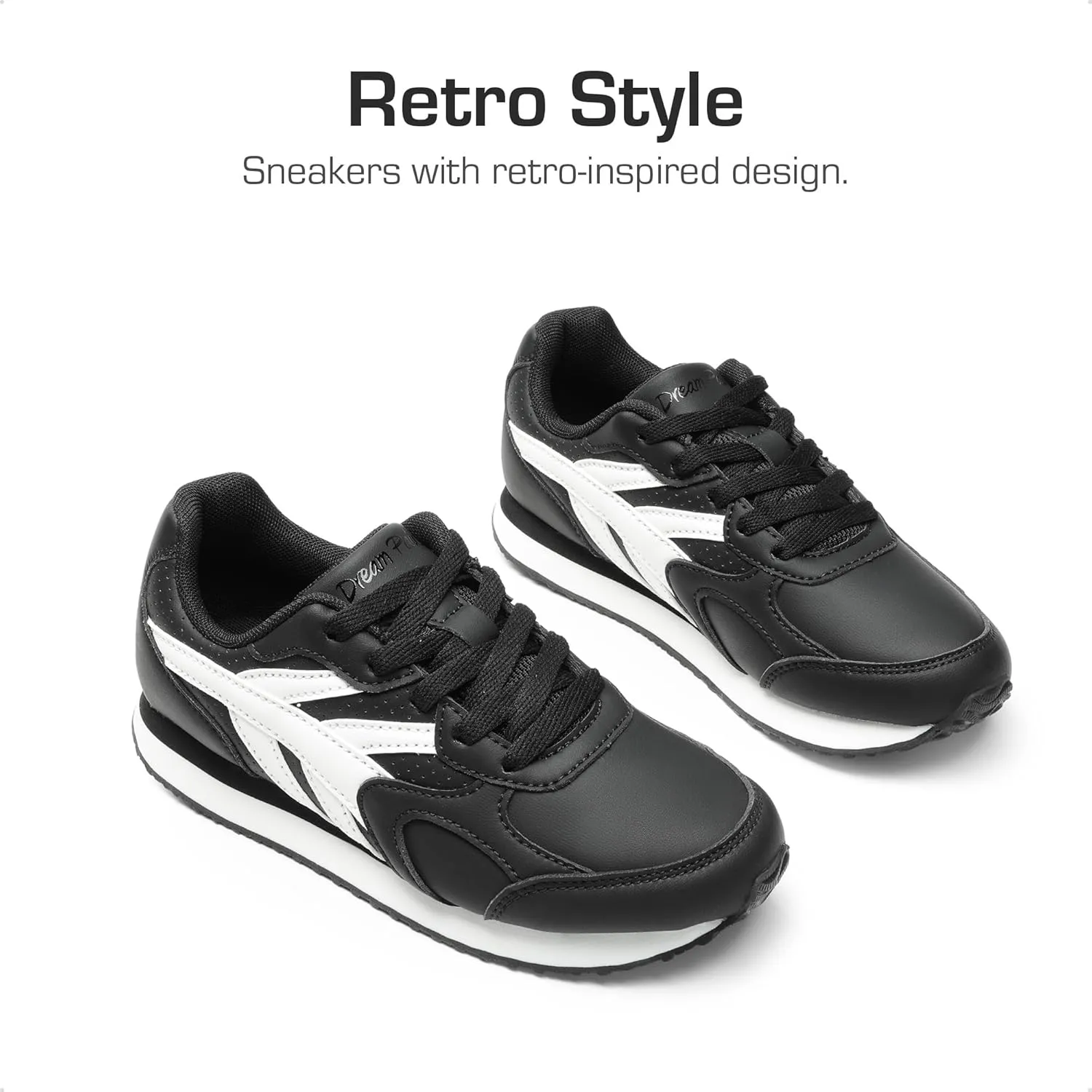DREAM PAIRS Girls Sneakers Lace-up Tennis Running Casual LilLegends Lightweight Classic Walking Shoes for Little/Big Kid