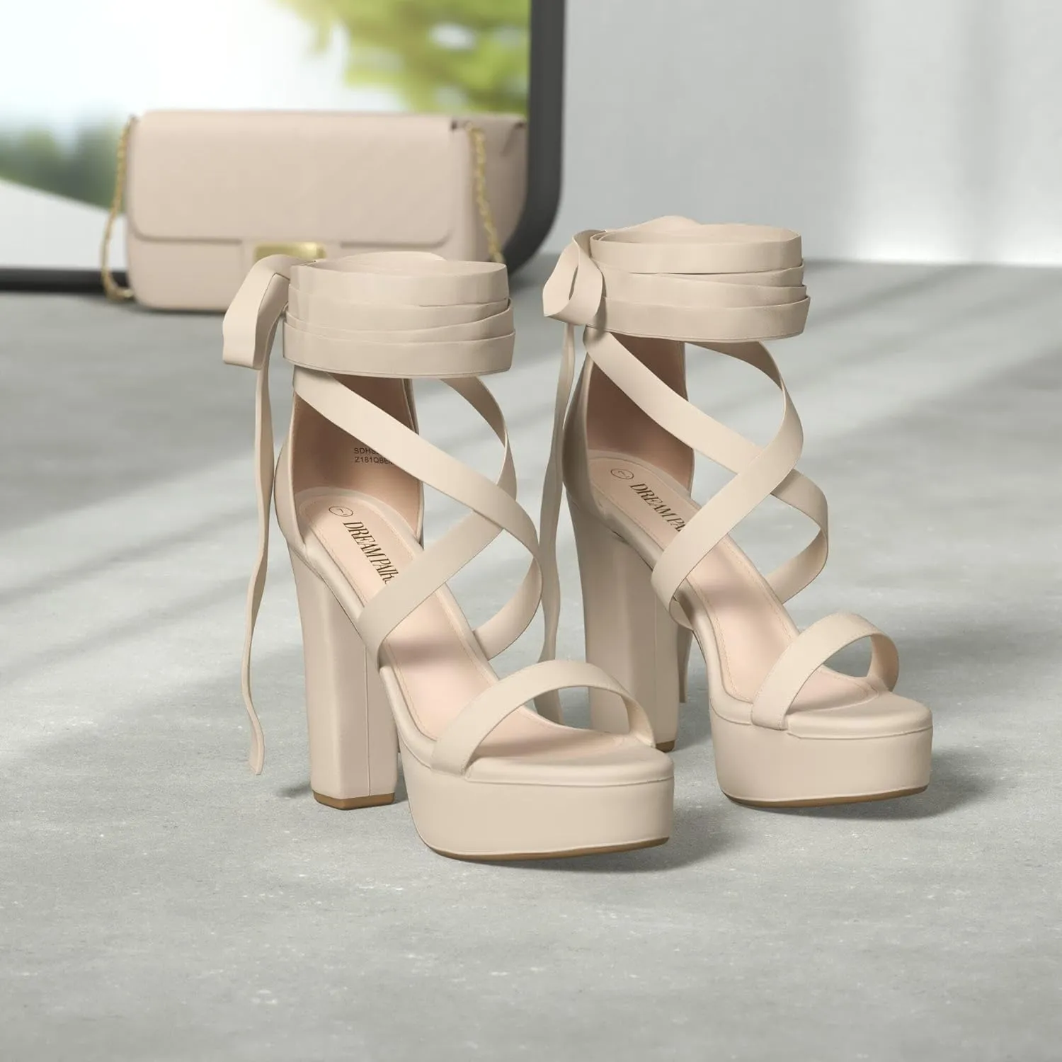DREAM PAIRS High Heels Chunky Block Platform Heels for Women Strappy Gladiator Sexy Open Toe Heels Dressy Pumps Sandals