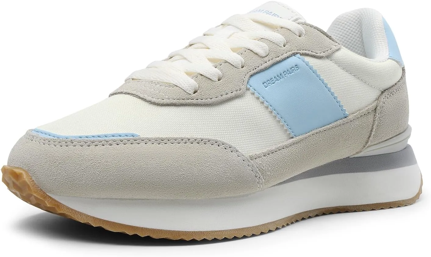DREAM PAIRS Women Fashion Sneakers Walking Tennis Sports Athletic Comfortable Lightweight Running Lace Up Retro Classic Casual Sneaker