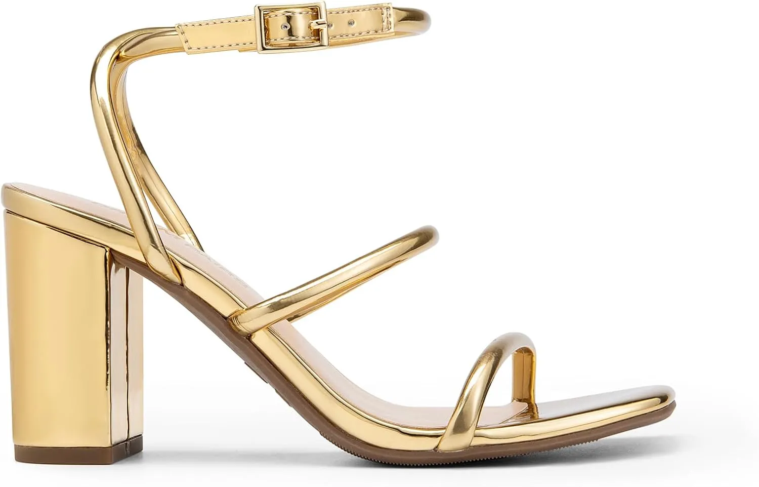 DREAM PAIRS Women Heels Chunky Square Open Toe Strappy Ankle Strap Block High Heeled Sandals for Dressy Wedding Comfortable Shoes