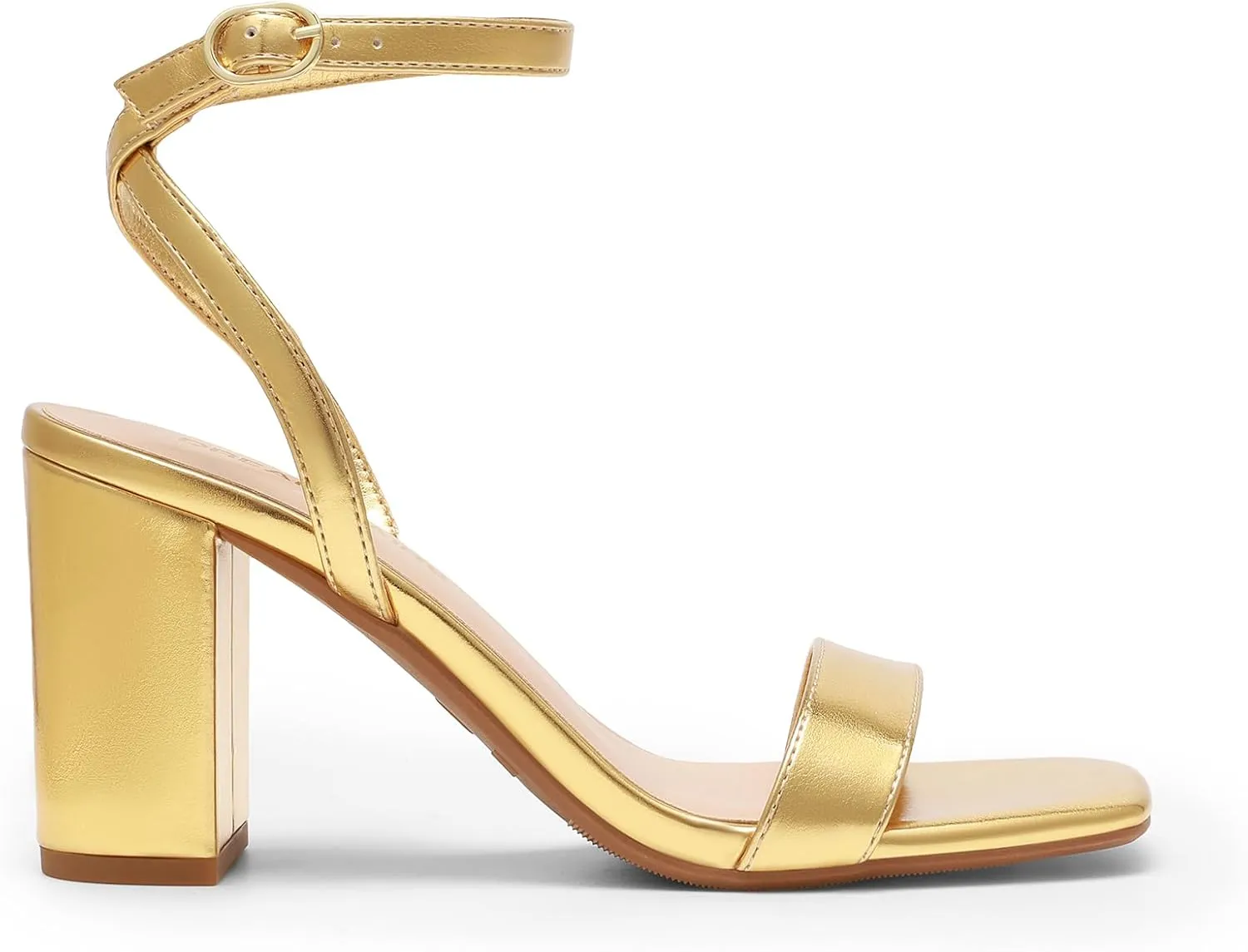 DREAM PAIRS Women's Chunky Heels Square Open Toe Ankle Buckle Strappy Block Heeled Sandals for Party Wedding Daily