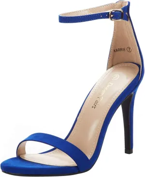 DREAM PAIRS Women's High Heels Flower Ankle Strap Stilettos Round Open Toe Dressy Sexy Sandals