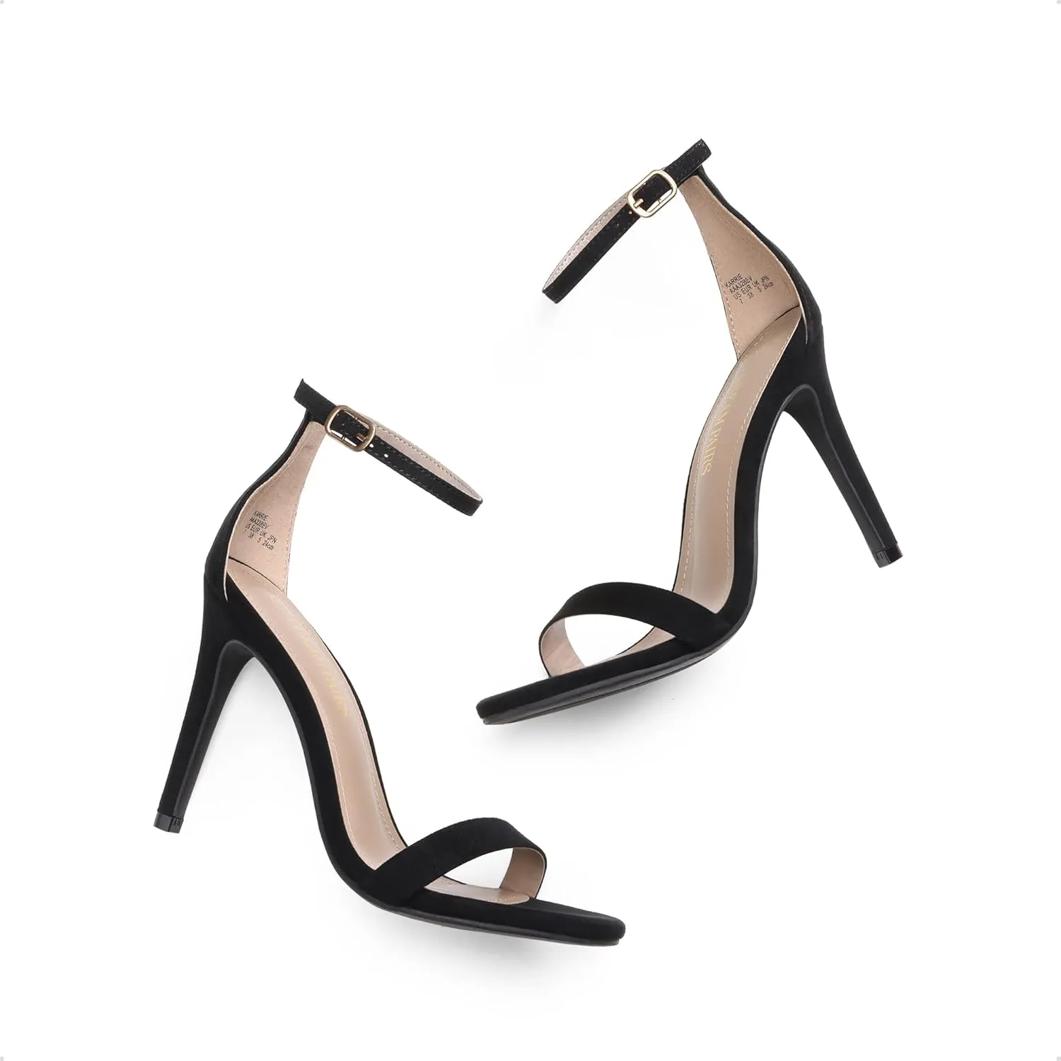 DREAM PAIRS Women's High Heels Flower Ankle Strap Stilettos Round Open Toe Dressy Sexy Sandals