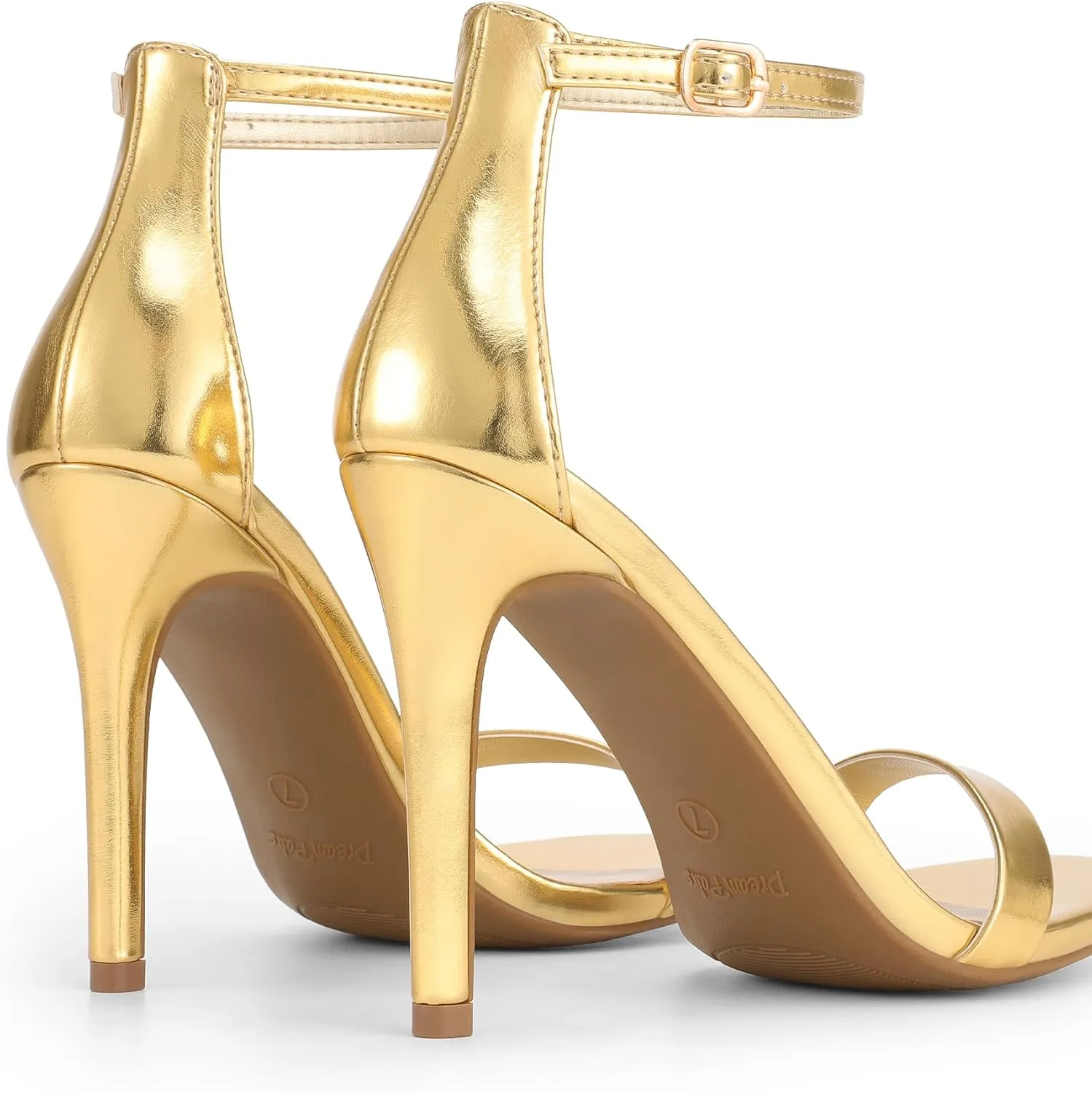 DREAM PAIRS Women's High Heels Flower Ankle Strap Stilettos Round Open Toe Dressy Sexy Sandals