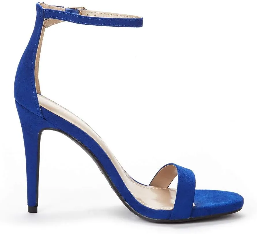 DREAM PAIRS Women's High Heels Flower Ankle Strap Stilettos Round Open Toe Dressy Sexy Sandals