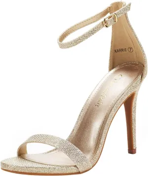 DREAM PAIRS Women's High Heels Flower Ankle Strap Stilettos Round Open Toe Dressy Sexy Sandals