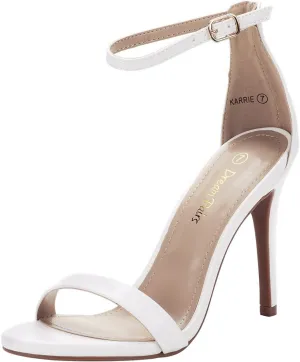 DREAM PAIRS Women's High Heels Flower Ankle Strap Stilettos Round Open Toe Dressy Sexy Sandals