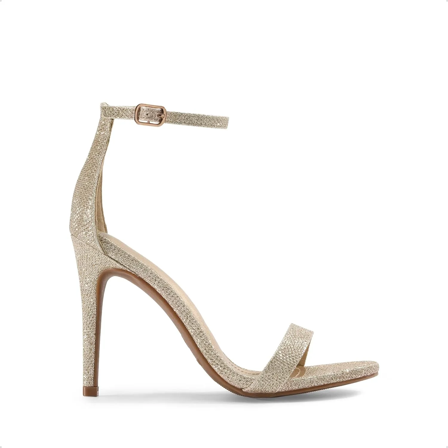 DREAM PAIRS Women's High Heels Flower Ankle Strap Stilettos Round Open Toe Dressy Sexy Sandals