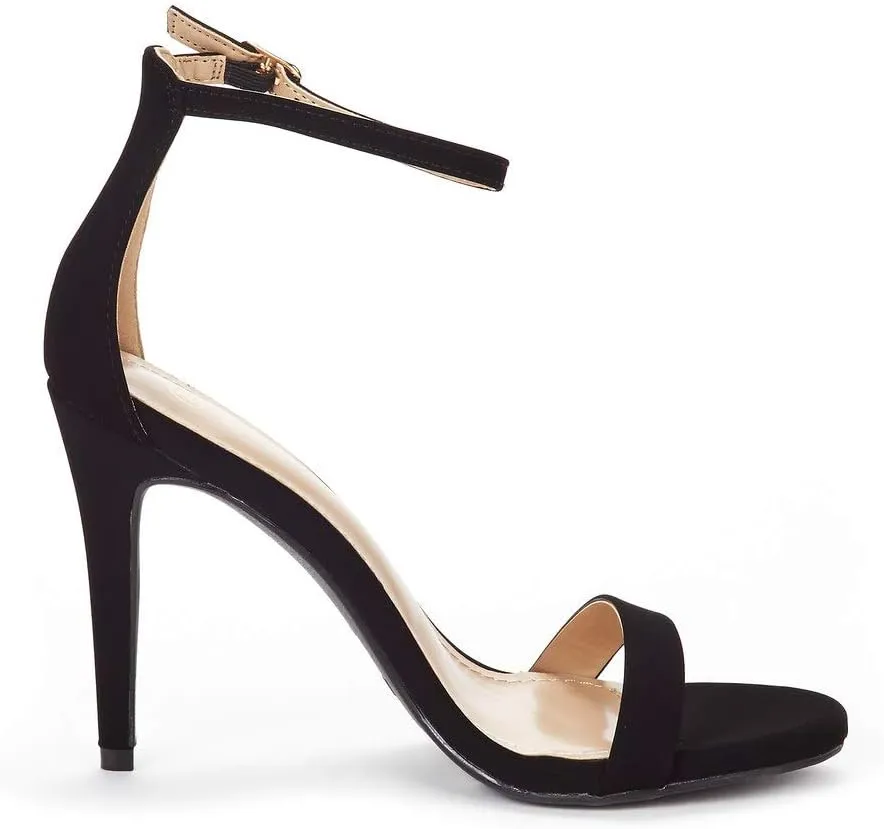 DREAM PAIRS Women's High Heels Flower Ankle Strap Stilettos Round Open Toe Dressy Sexy Sandals